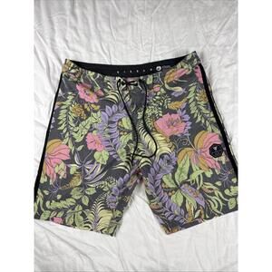 Vissla Board Shorts Men's 34 Floral Tropical Swim Trunks Surfer Beach